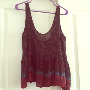 Cute patterned cropped low back tank
